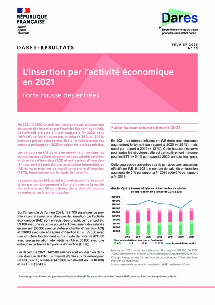 thumbnail of IAE 2021 – DARES 202302